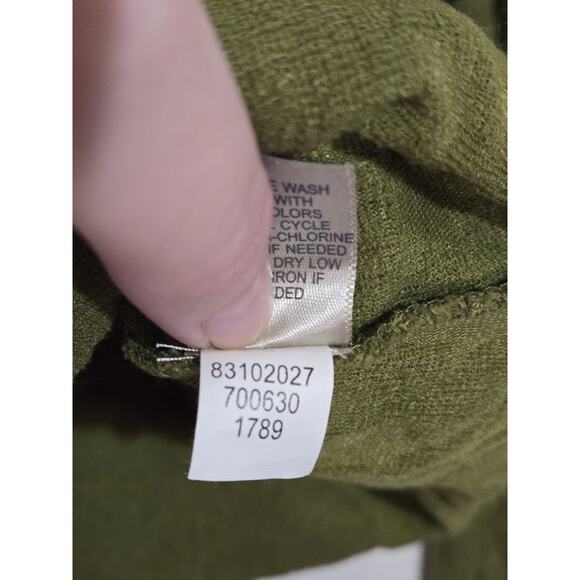 J. JILL Floral Textured Long Sleeve Stretchy Top Medium Green Christmas Holiday - Picture 10 of 13